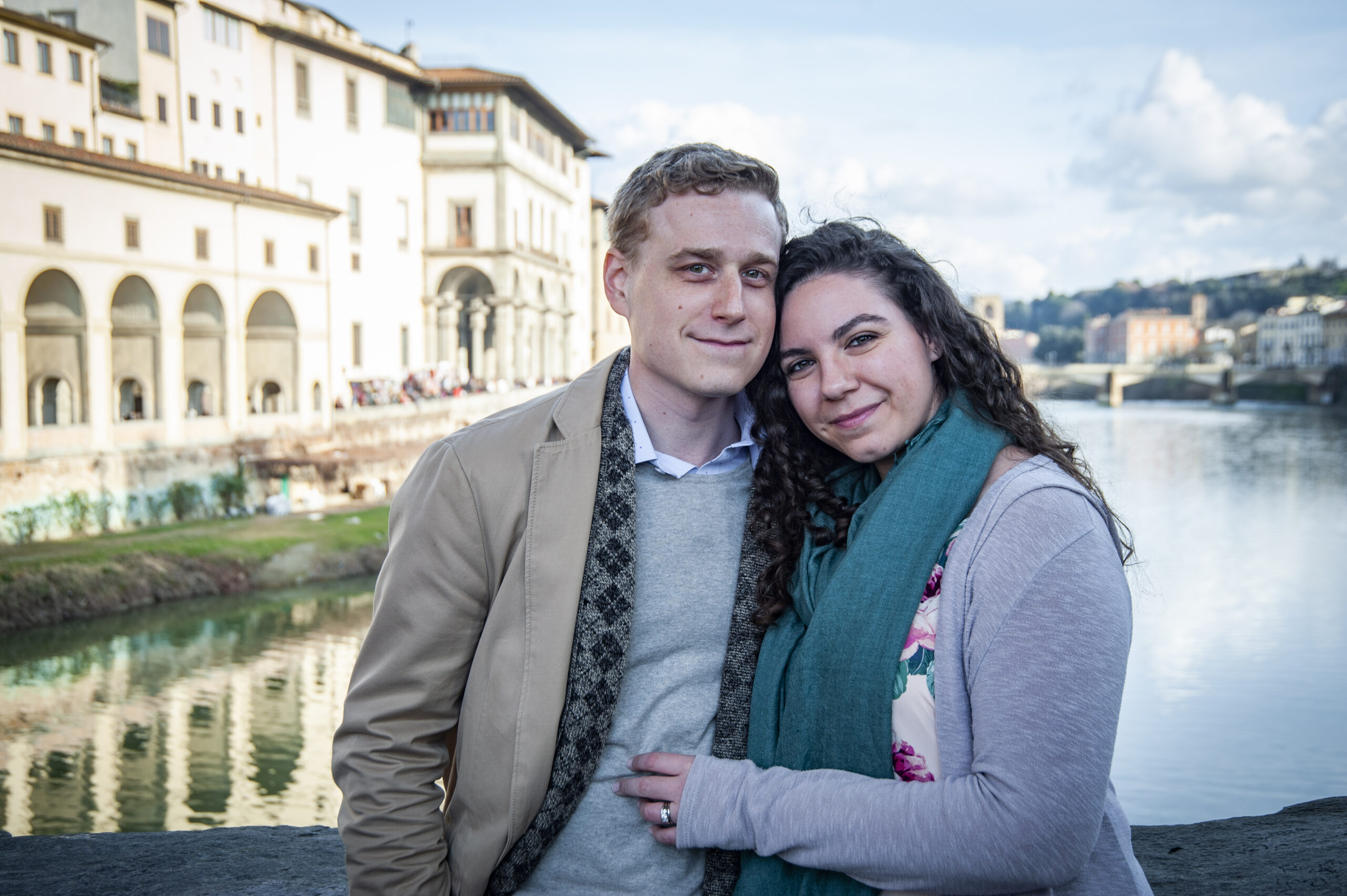happy couple on their honeymoon in Florence