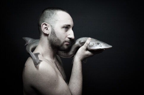 Artistic portrait from the fish and nude series of Jenny Liedholm