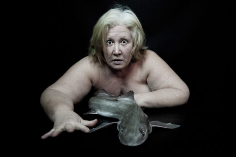 Artistic nude woman portrait from the fish and nude series of Jenny Liedholm