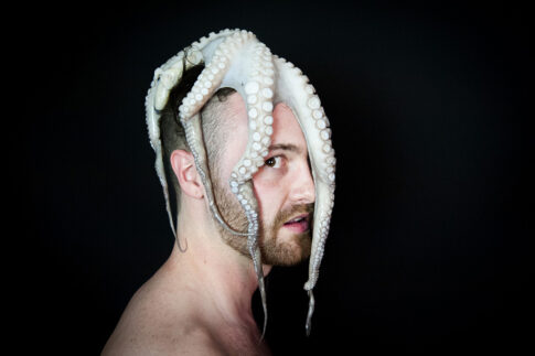 Male portrait from the fish and nude series of Jenny Liedholm